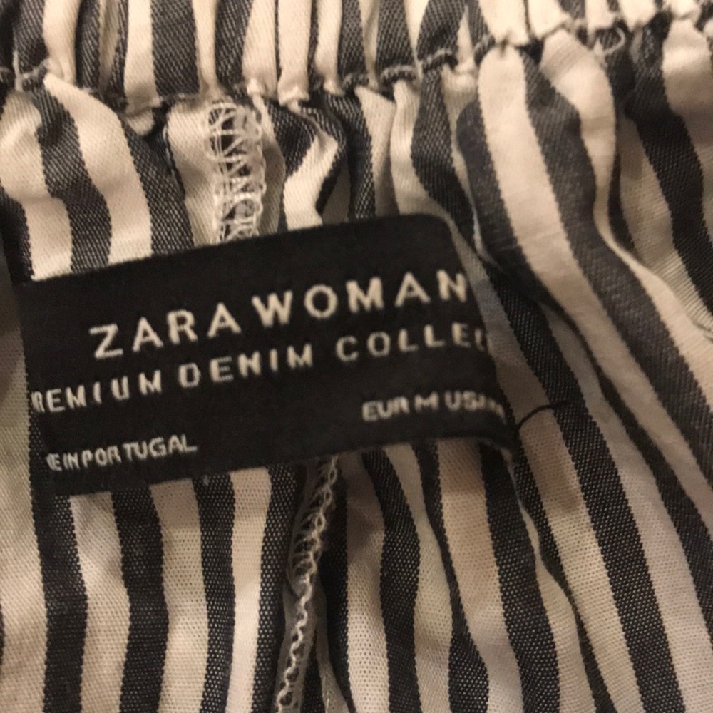 Zara pinstripe ruffle off the shoulder dress - Picture 4 of 4